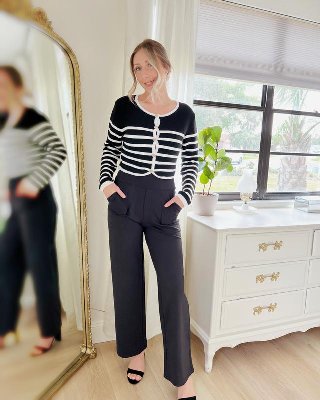 Loose High-Waist Business Casual Pants Yoga Pants Women Wide Leg Pants with Pockets Comfortable Athletic Sweatpants Outdoorfun