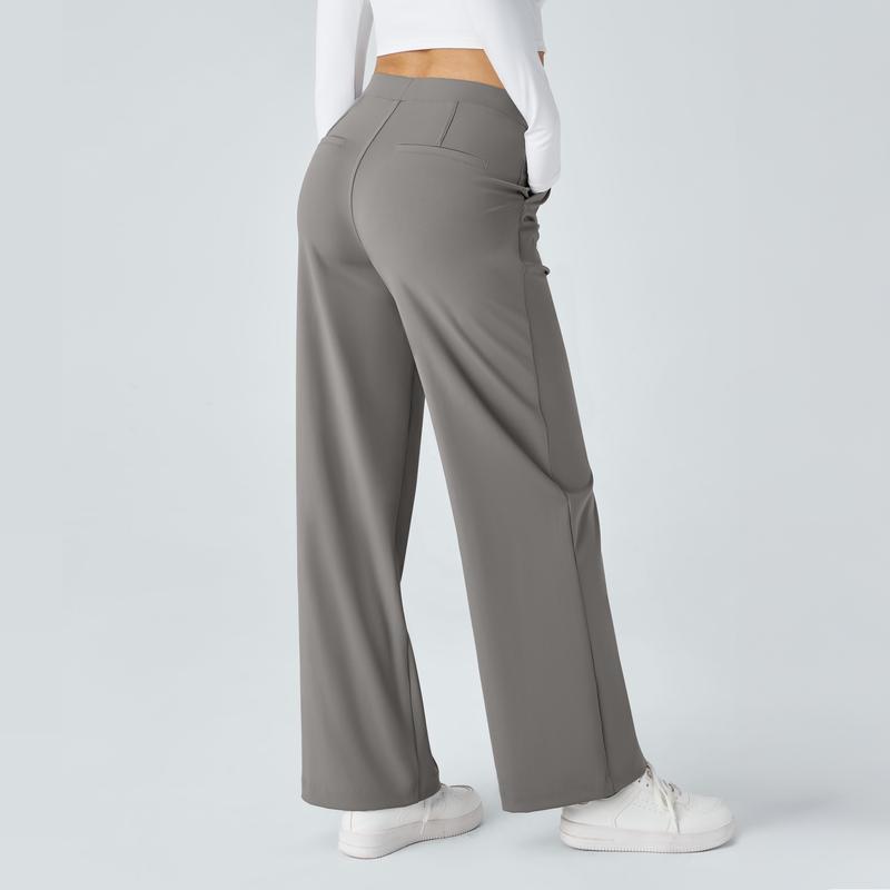 TryHavora Flex High Waisted Plicated Side Pocket Straight Leg Work Pants