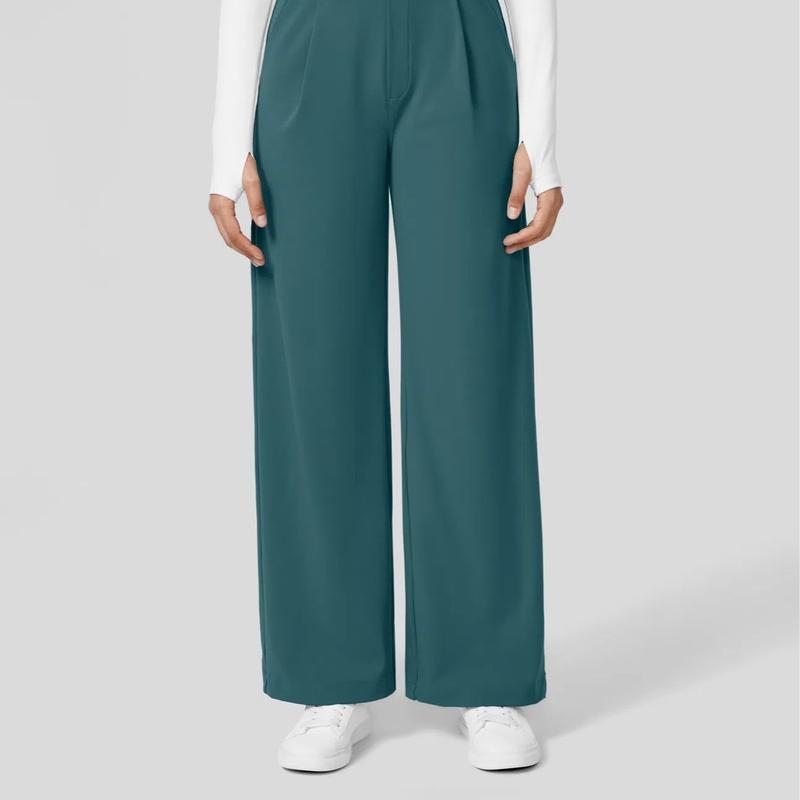 TryHavora Flex High Waisted Plicated Side Pocket Straight Leg Work Pants