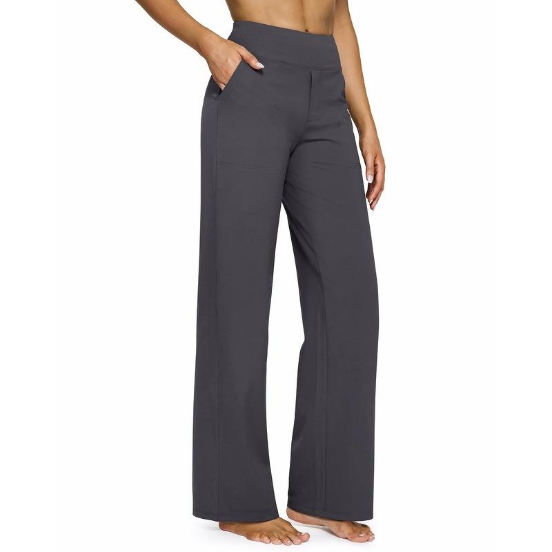 Loose High-Waist Business Casual Pants Yoga Pants Women Wide Leg Pants with Pockets Comfortable Athletic Sweatpants Outdoorfun