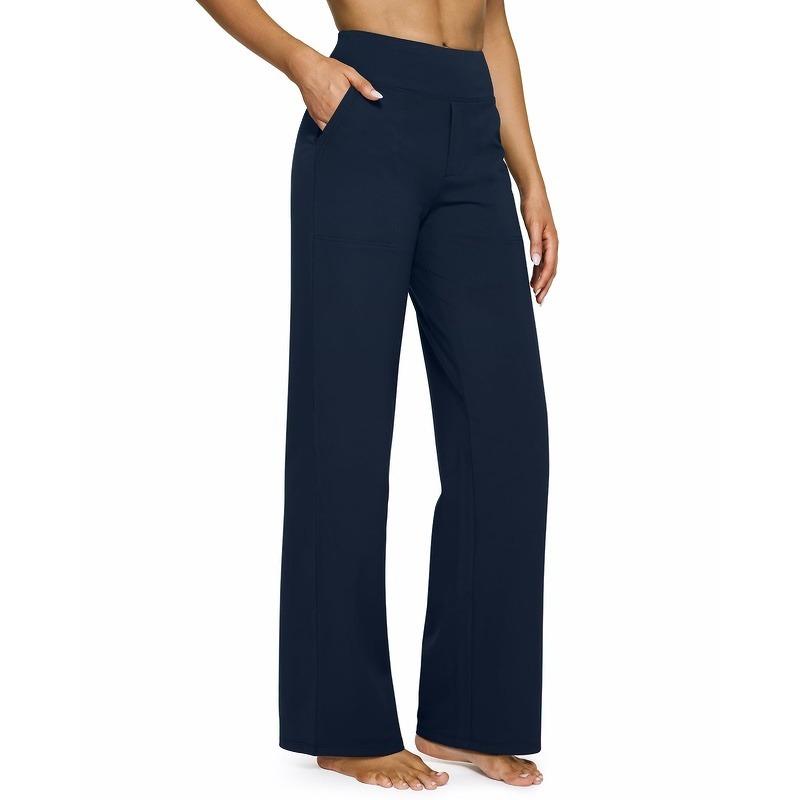 Loose High-Waist Business Casual Pants Yoga Pants Women Wide Leg Pants with Pockets Comfortable Athletic Sweatpants Outdoorfun