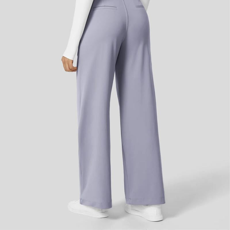 TryHavora Flex High Waisted Plicated Side Pocket Straight Leg Work Pants