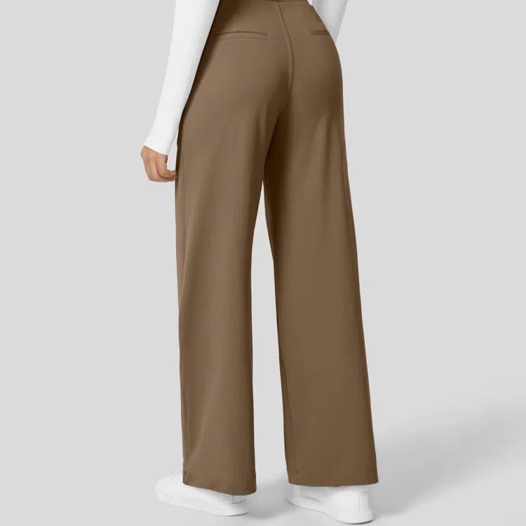 TryHavora Flex High Waisted Plicated Side Pocket Straight Leg Work Pants