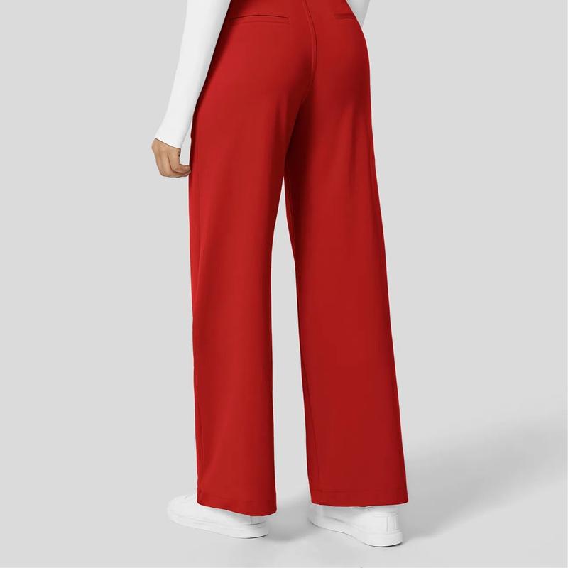 TryHavora Flex High Waisted Plicated Side Pocket Straight Leg Work Pants