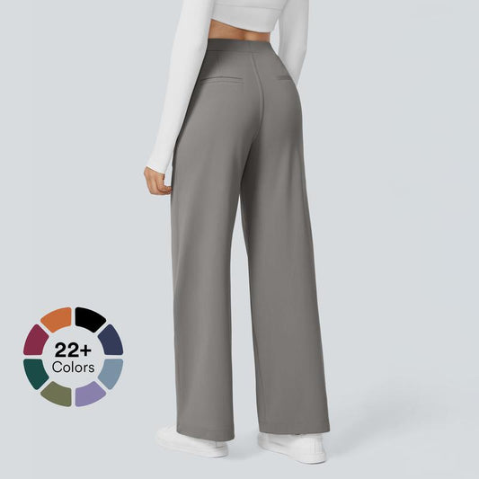 TryHavora Flex High Waisted Plicated Side Pocket Straight Leg Work Pants
