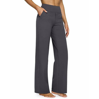 Loose High-Waist Business Casual Pants Yoga Pants Women Wide Leg Pants with Pockets Comfortable Athletic Sweatpants Outdoorfun