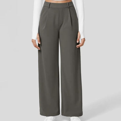 TryHavora Flex High Waisted Plicated Side Pocket Straight Leg Work Pants