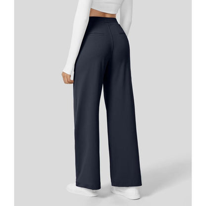 TryHavora Flex High Waisted Plicated Side Pocket Straight Leg Work Pants
